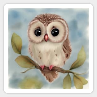 Cute Owl Art 1 Sticker